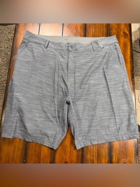 AFTCO Heather Gray Performance Flat-Front Shorts